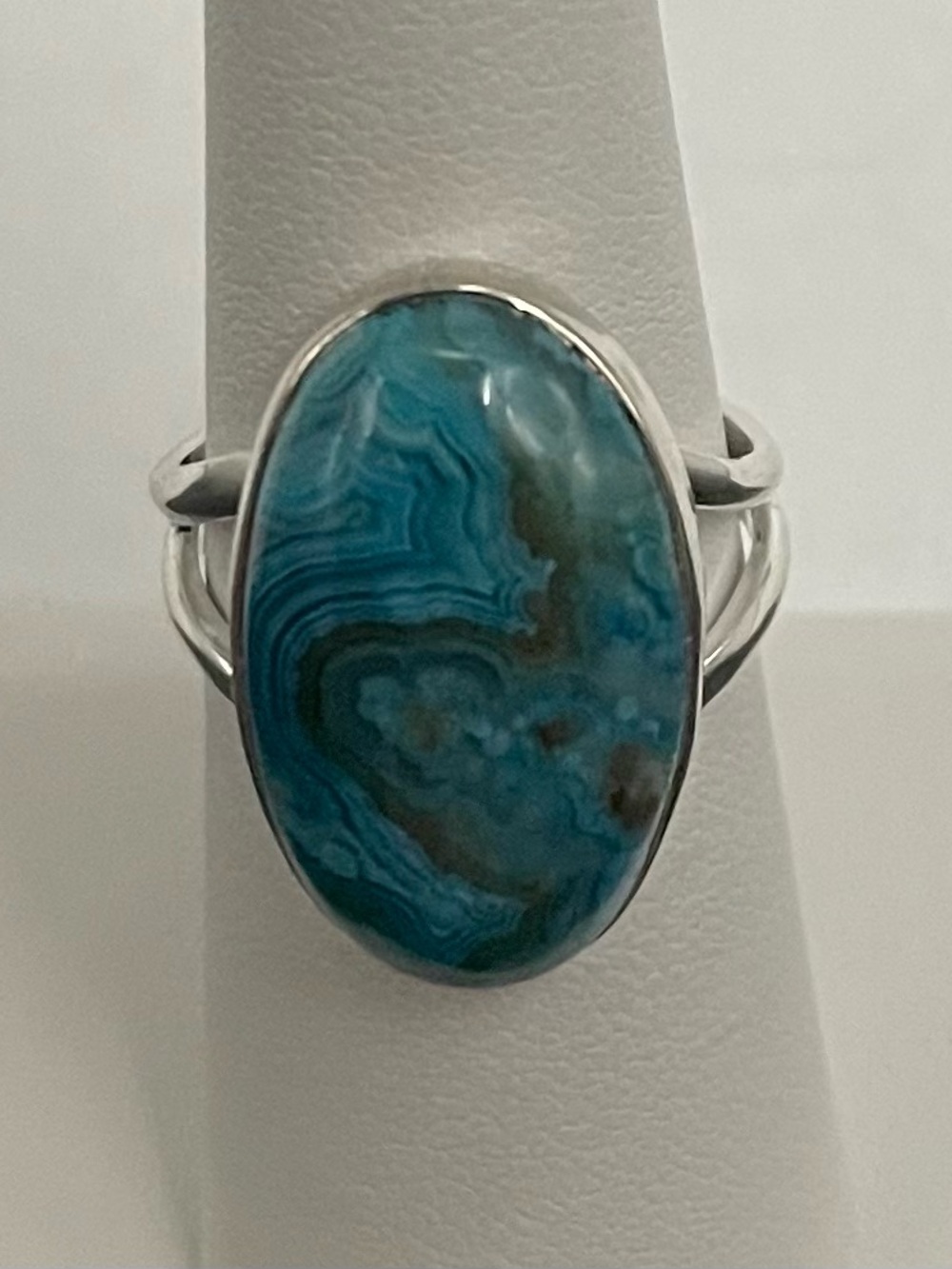 NWOT .925 SS Mexican Laguna lice agate ring size 7. Weighs  5.36 g.